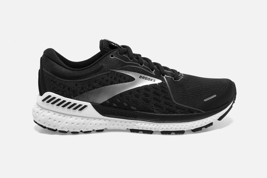 Adrenaline GTS 21 Road Brooks Running Shoes NZ Womens - Black/White - FBMYEU-932